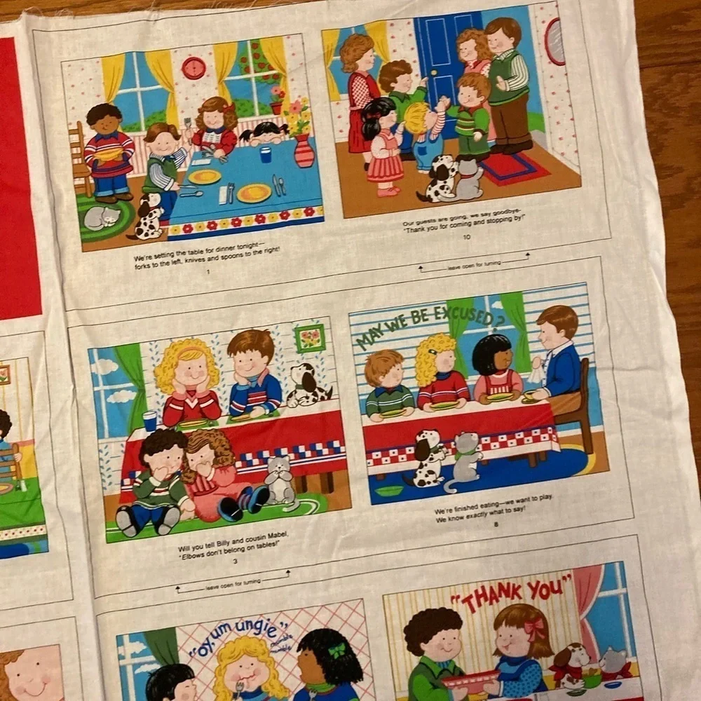 Material for Little Book of Table Manners Cloth Book Craft project sew